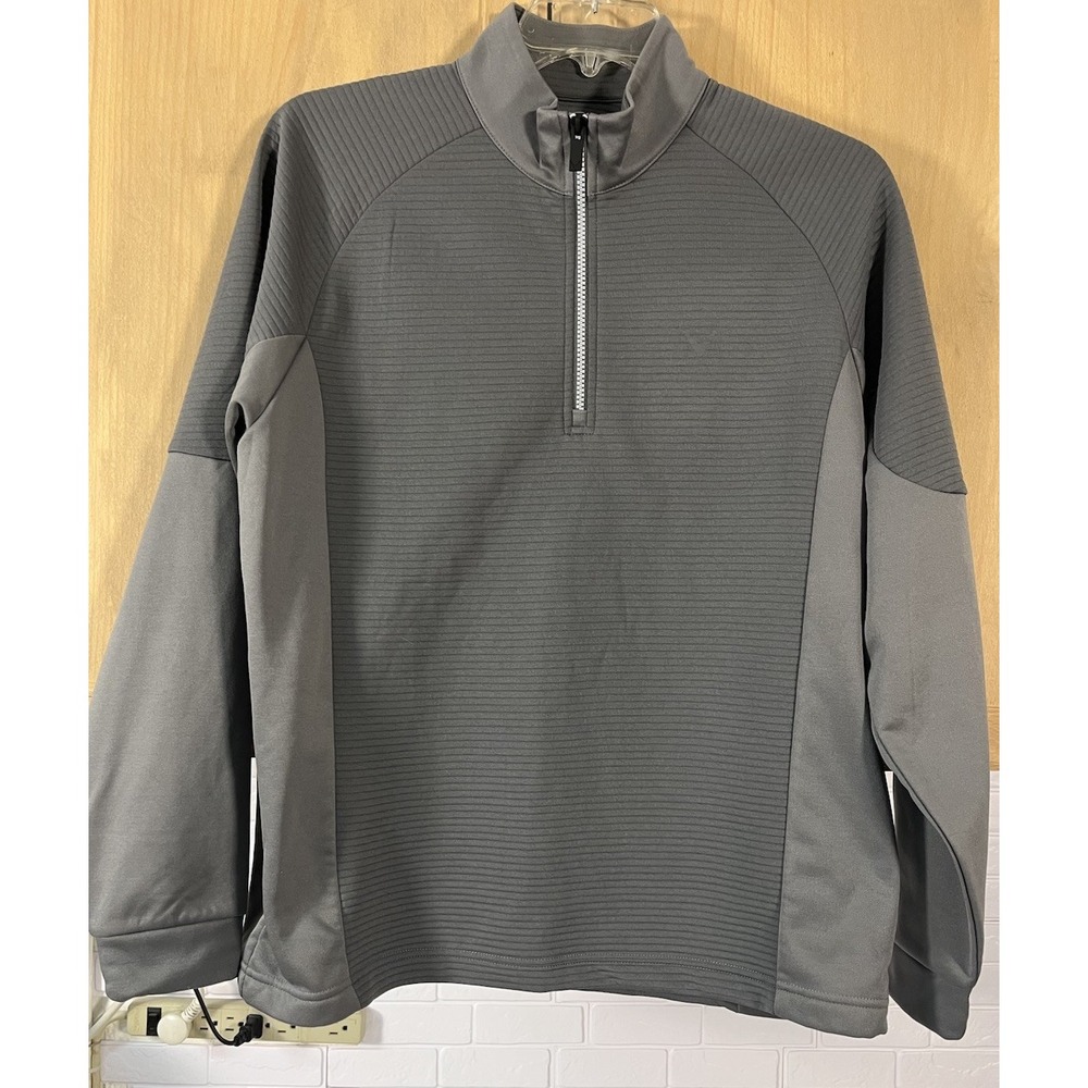 Callaway Quarter‎ Zip Pullover Mens Medium Gray Opti-Dri Textured Golf Sweater